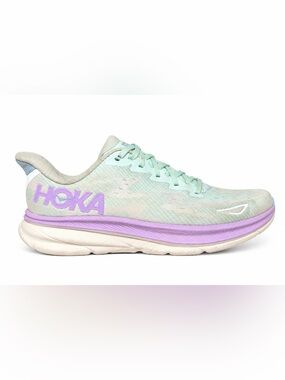HOKA ONE ONE Women’s Clifton 9 Running Shoes Size 6.5 Green Lavender
 Sneakers